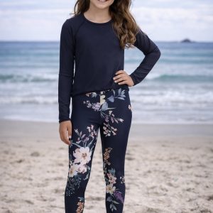 Midnight Garden – Big Girls Swim Leggings