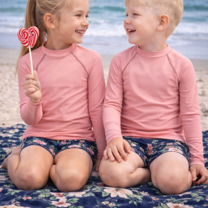Blush Pink – Little Kids Unisex Rash Guard