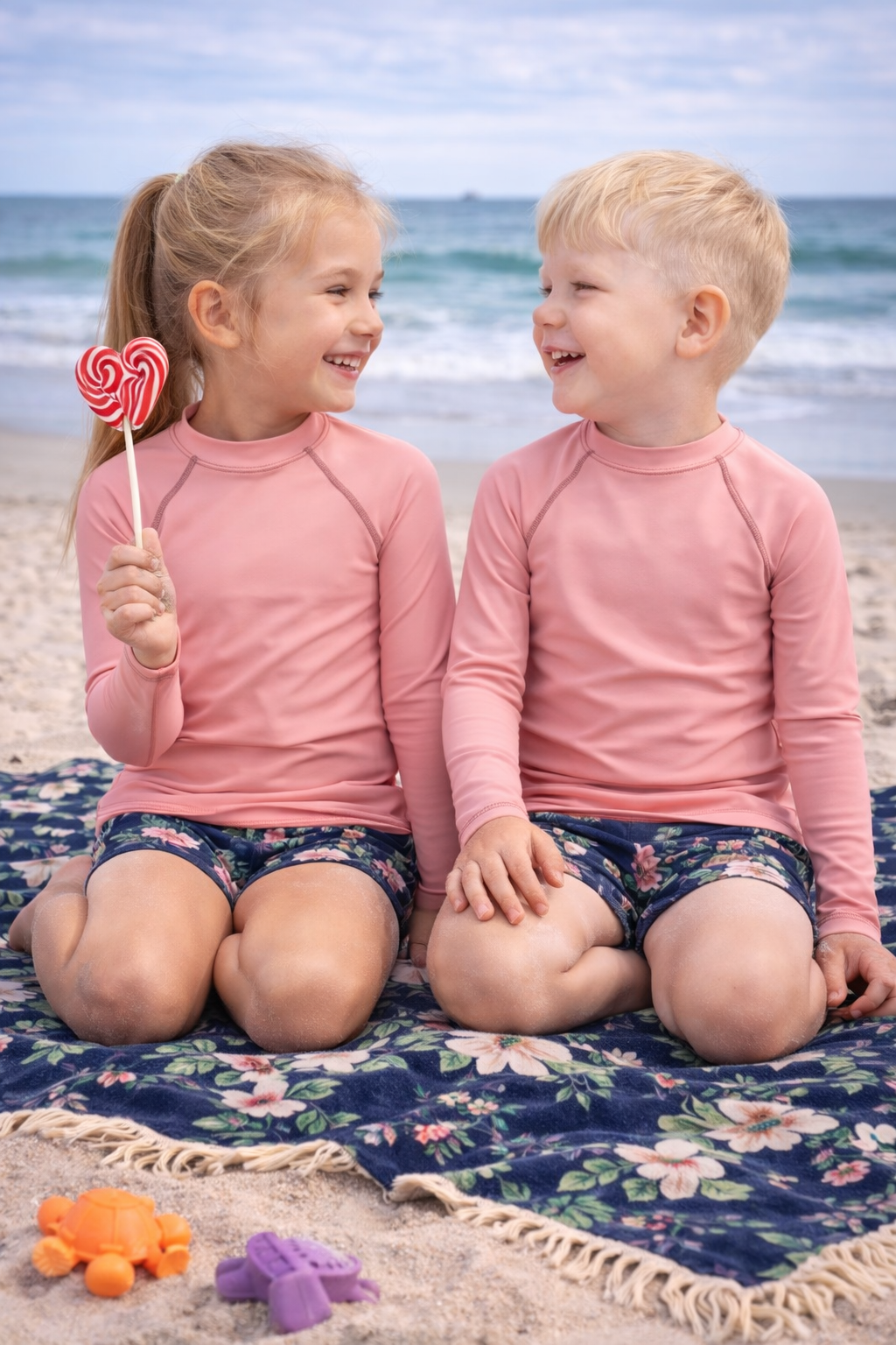 Blush Pink – Little Kids Unisex Rash Guard