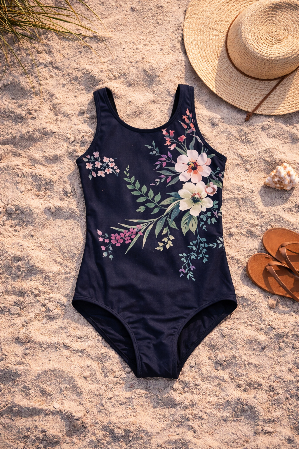 Midnight Garden – Big Girls One-Piece Swimsuit - Image 2