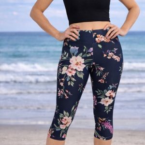 Midnight Garden- Capri Swim Leggings
