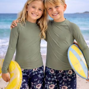 Evergreen Coast – Big Kids Unisex Rash Guard