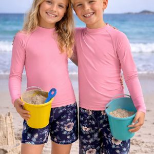 Blush Pink – Big Kids Unisex Rash Guard