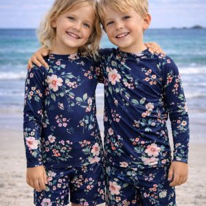 Midnight Garden – Unisex Little Kids Long Sleeve Rash Guard
