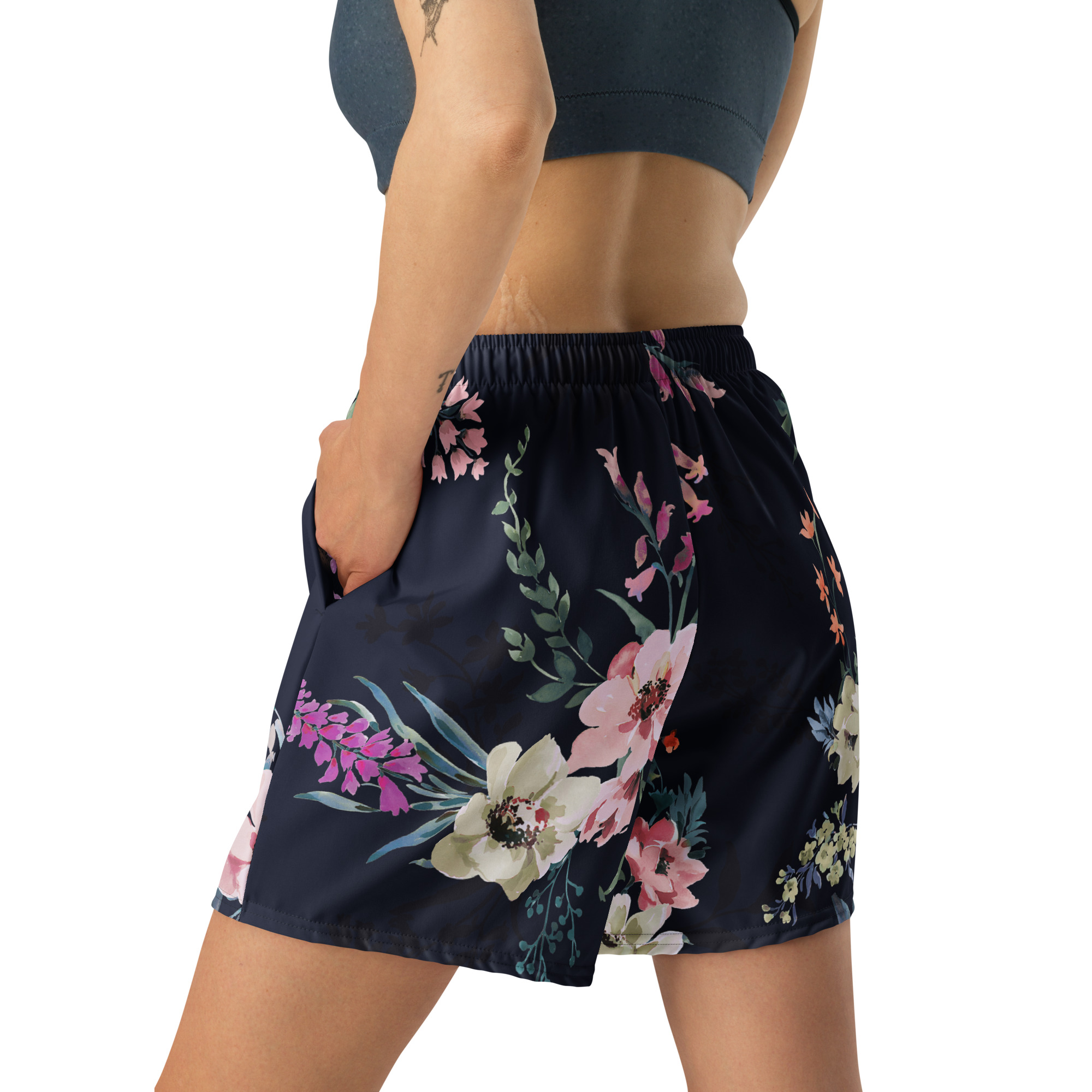 Midnight Garden – Adult Unisex Long Swim Shorts - Image 2