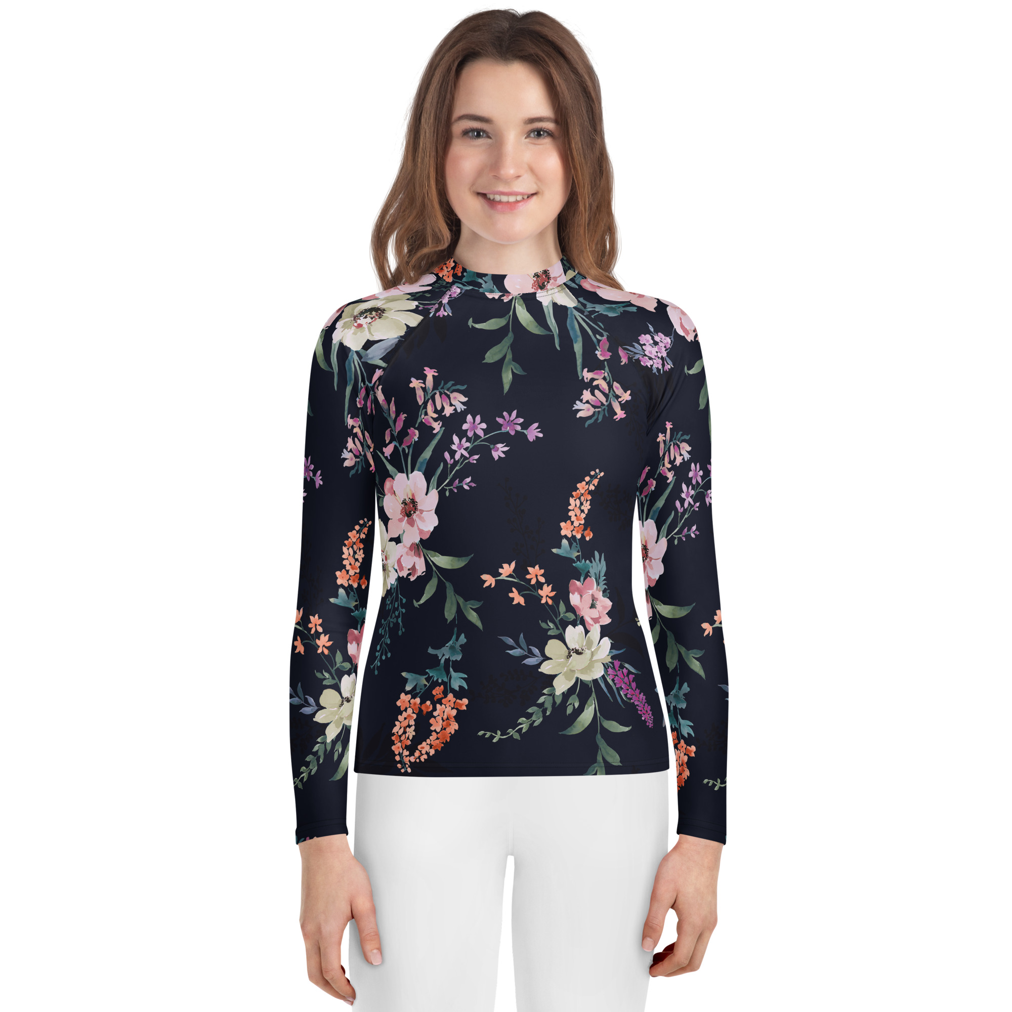 Midnight Garden – Big Kids Unisex Rash Guard - Image 3