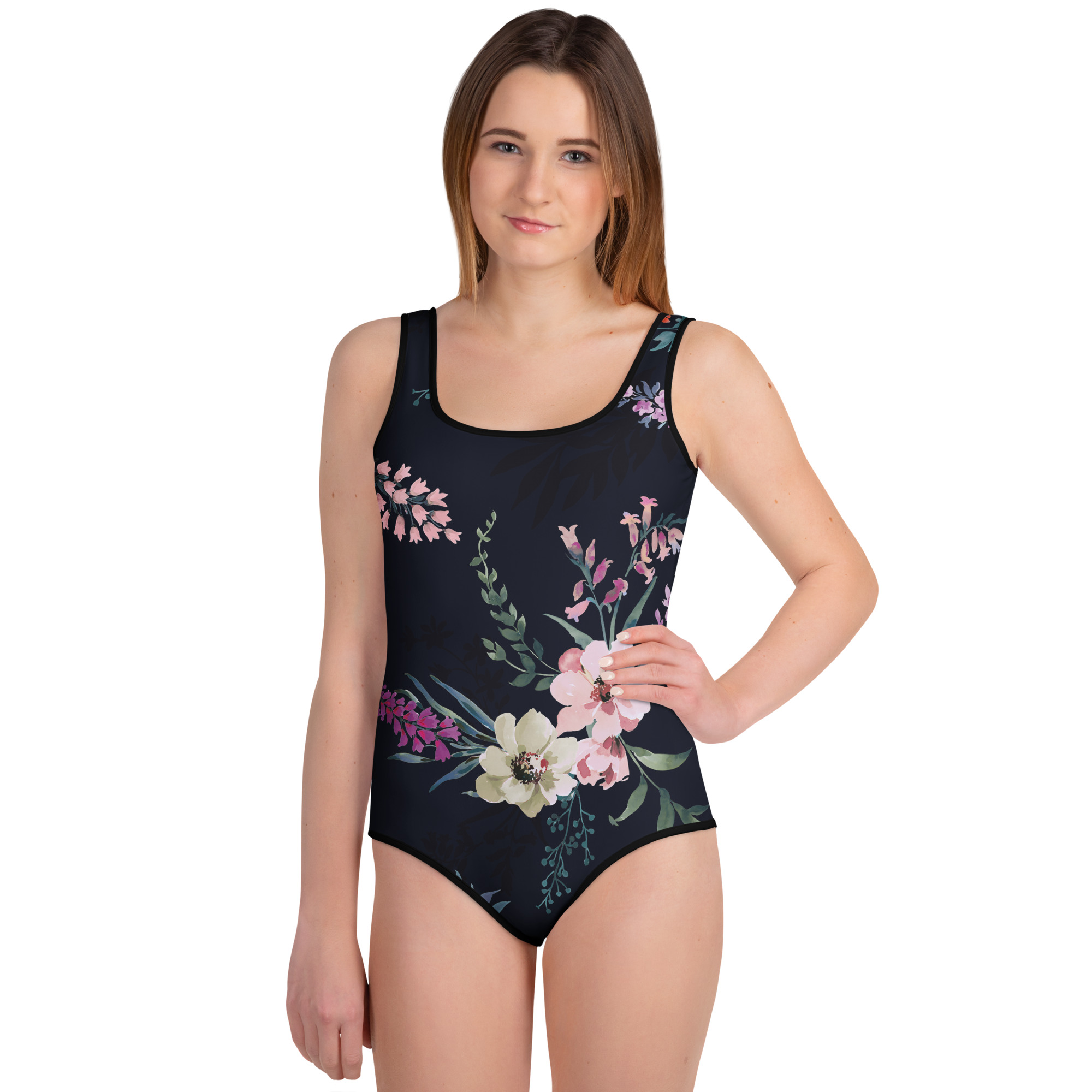 Midnight Garden – Big Girls One-Piece Swimsuit - Image 3