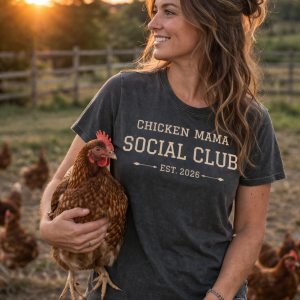 Chicken Mama Social Club Tee – Vintage Homestead Shirt (Est. 2026)