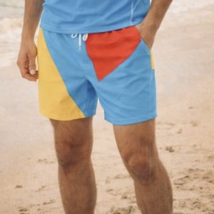 Poolside Color Block Swim Trunks