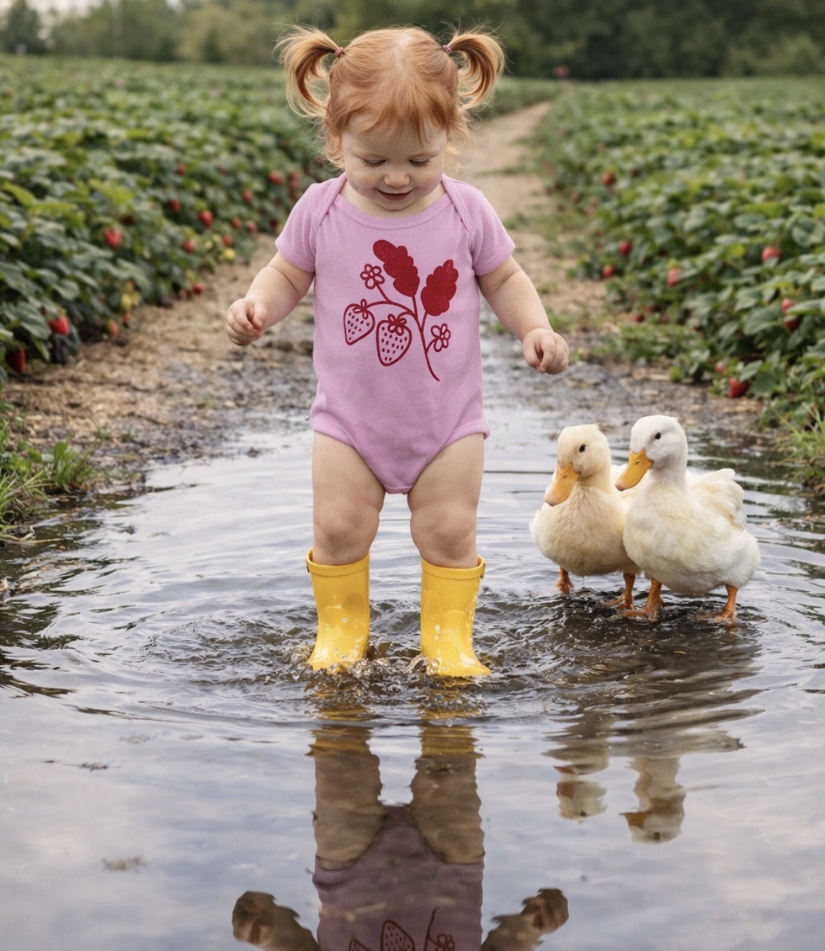Strawberry Field Baby Onesie
