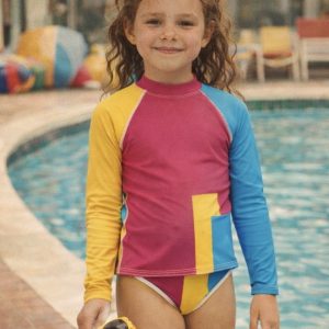 Poolside Color Block Rash Guard – Little Girls (2T-7)