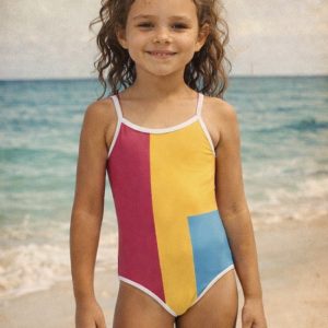 Poolside Color Block One Piece – Little Girls (2T-7)