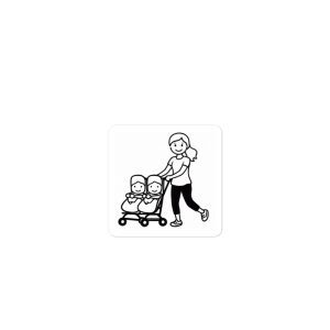 Mom With Twins– Build Your Own Family Bumper Sticker Set