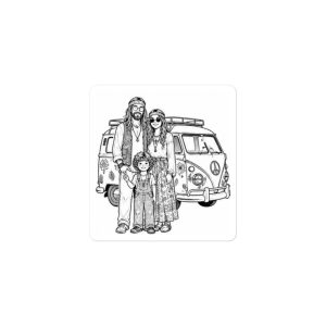 Hippie Family- Build Your Own Family Bumper Sticker Set