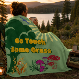 Go Touch Some Grass- Throw Blanket