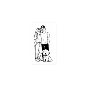 Couple with Dog- Build Your Own Family Bumper Sticker Set