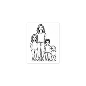 Mom with 3 Children- Build Your Own Family Bumper Sticker Set