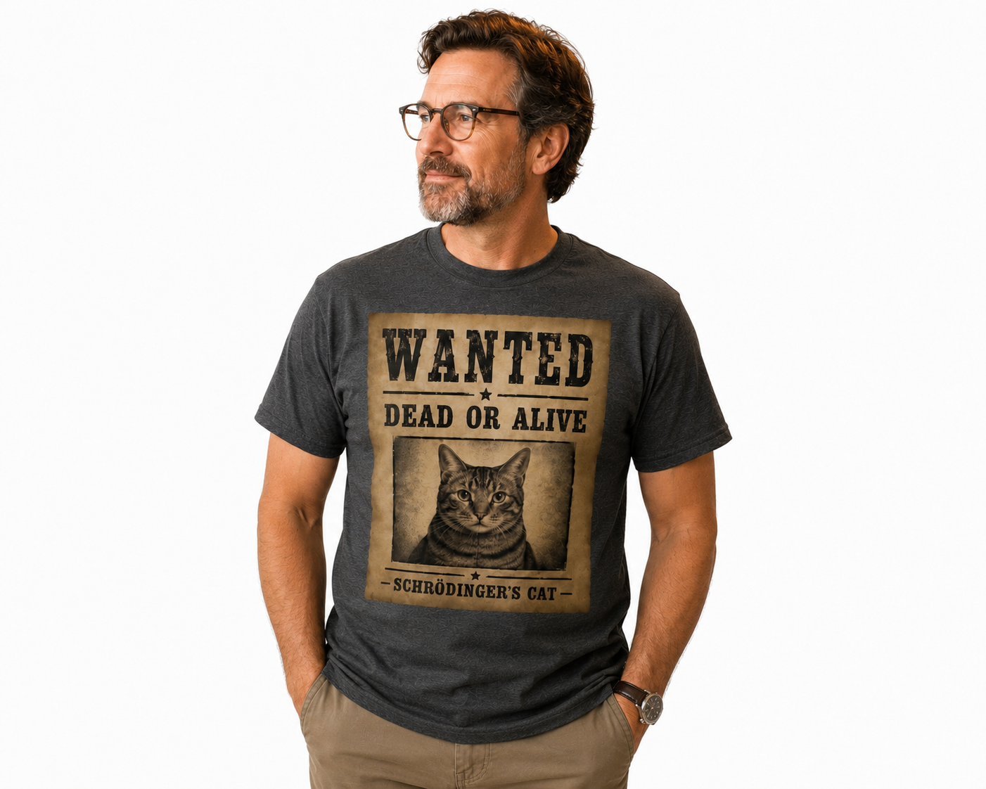 Wanted Dead or Alive Schrödinger’s Cat Shirt - Image 2