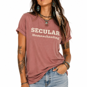 Secular Homeschooling Women’s Tee (Rose)