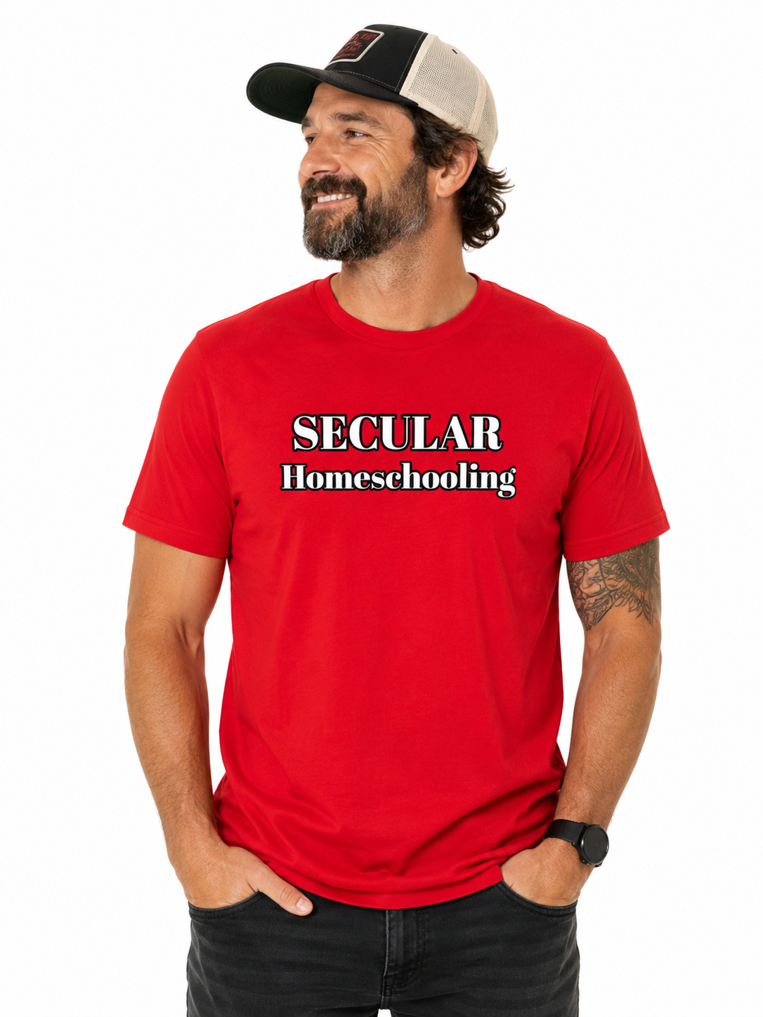 Secular Homeschooling Dad Tee (Red)