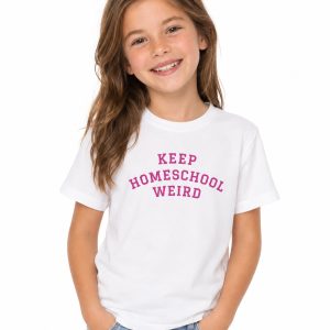 Keep Homeschool Weird (White Shirt, Sizes 3–13)