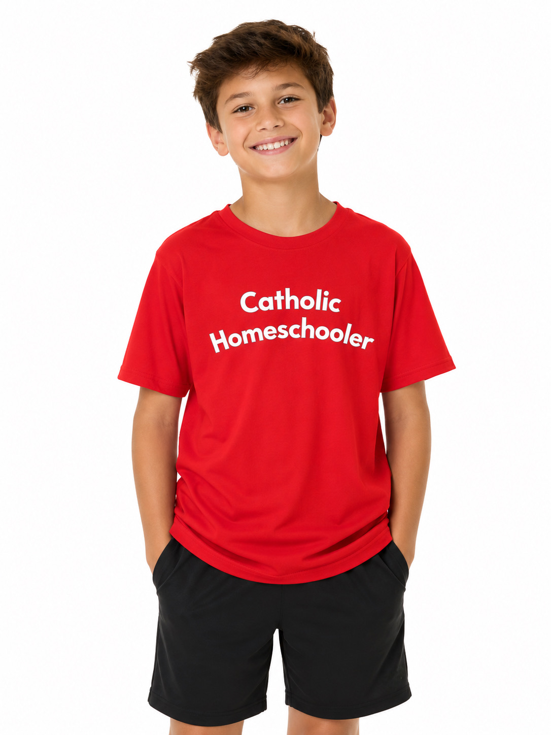 Catholic Homeschooler Youth Tee (Red)