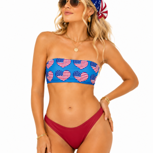 Patriotic Heart Bandeau Bikini
