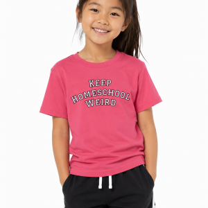 Keep Homeschool Weird Youth Tee (Pink)