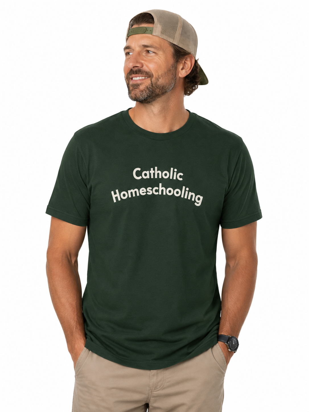 Catholic Homeschooling Dad Tee (Green)