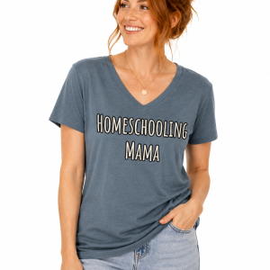 Homeschooling Mama Women’s V-Neck (Blue)