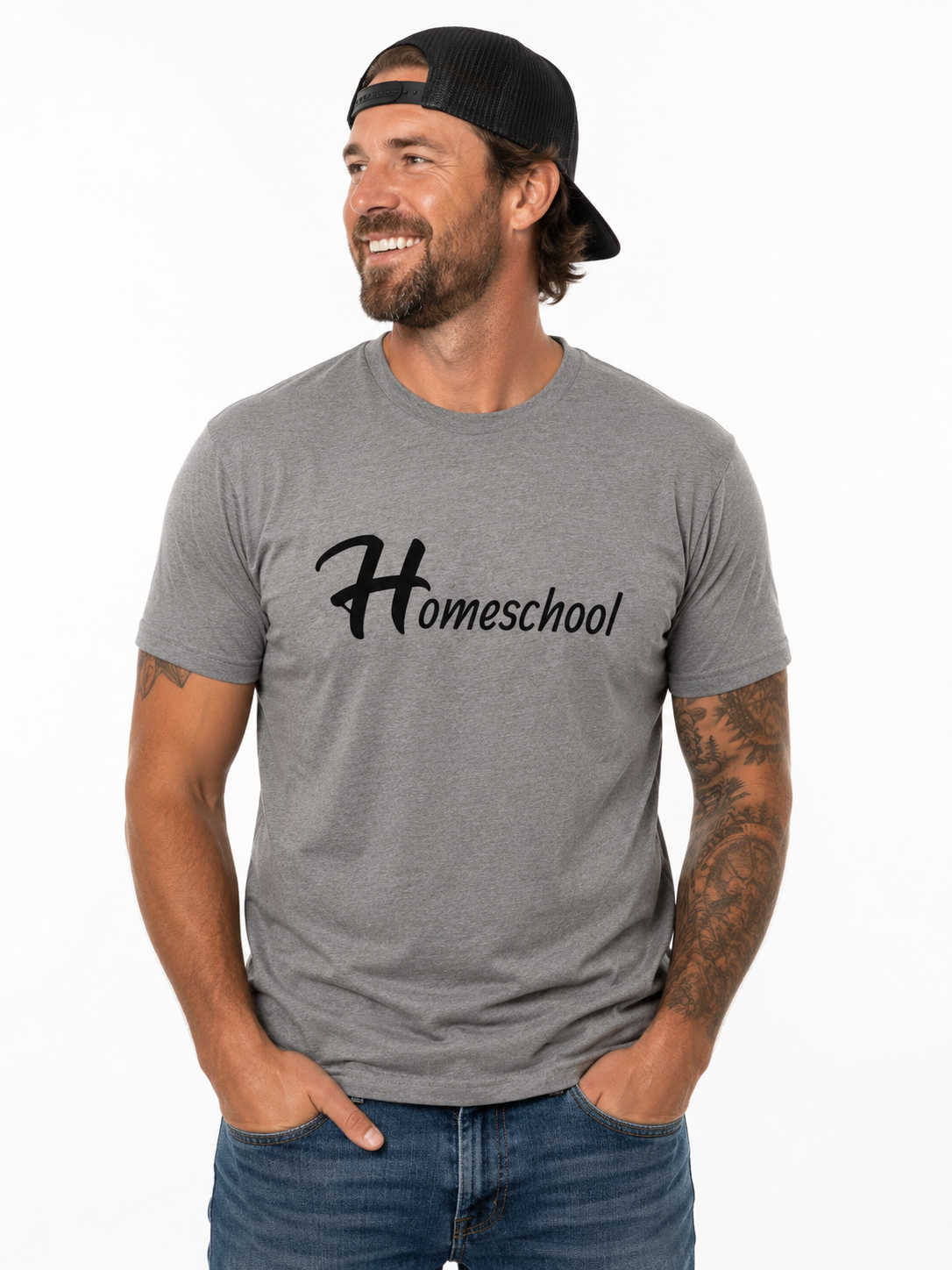 Homeschool Script Men’s Tee (Gray)