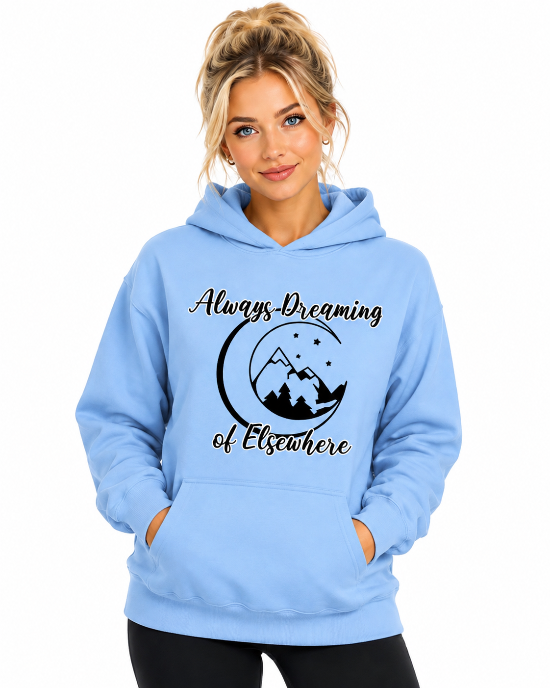 Always Dreaming of Elsewhere Wanderlust Hoodie Travel Adventure Sweatshirt