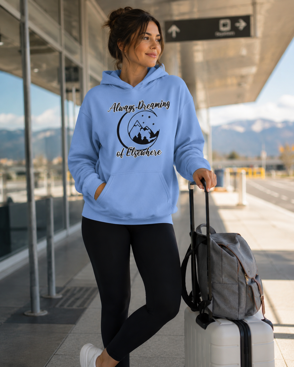 Always Dreaming of Elsewhere Wanderlust Hoodie Travel Adventure Sweatshirt - Image 2