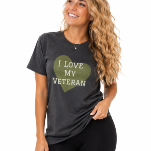 I Love My Veteran Shirt for Women – Military Girlfriend Wife Tee