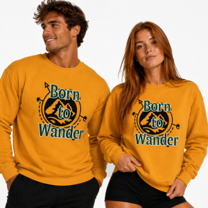 Born to Wander Unisex Sweatshirt Mountain Adventure Travel Crewneck